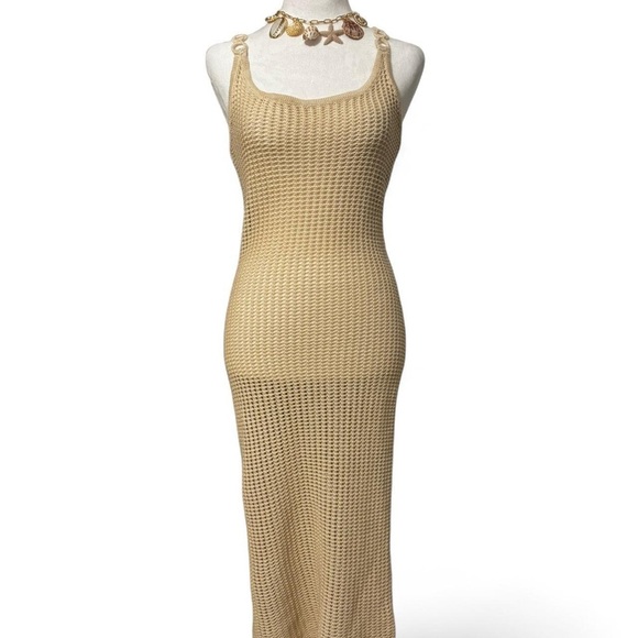 Forever 21 Tan Sleeveless Knit Sheer Cover up - Picture 1 of 5